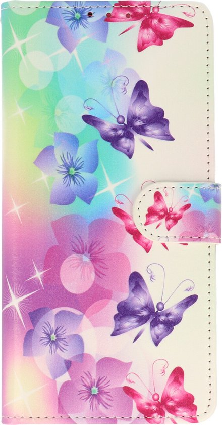 Samsung Galaxy A03S Hoesje - Bloemen en Vlinders - Print Bookcase