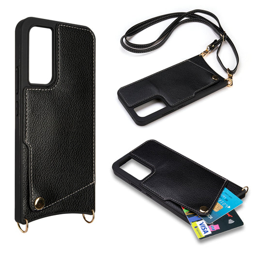 Samsung Galaxy A14 5G Hülle - Schwarz - Backcover mit Handschlaufe und Handykette