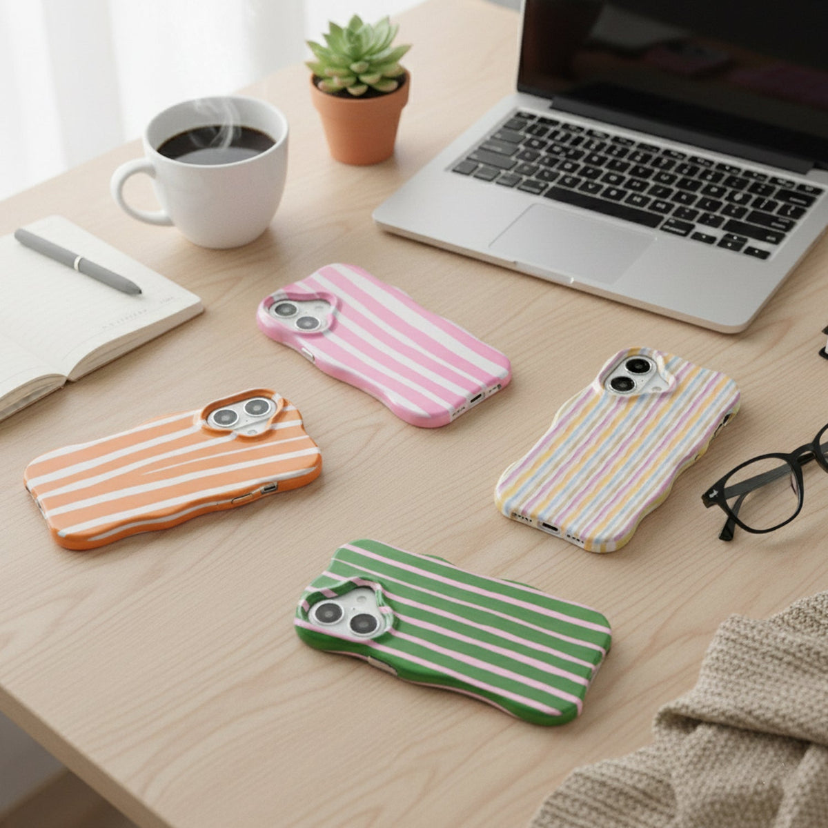 iPhone 17 Hoesje - Regenboog - Wave Edge Back Cover