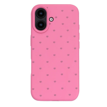 Apple iPhone 16 Hoesje - Neon Roze - Hartjes Back Cover