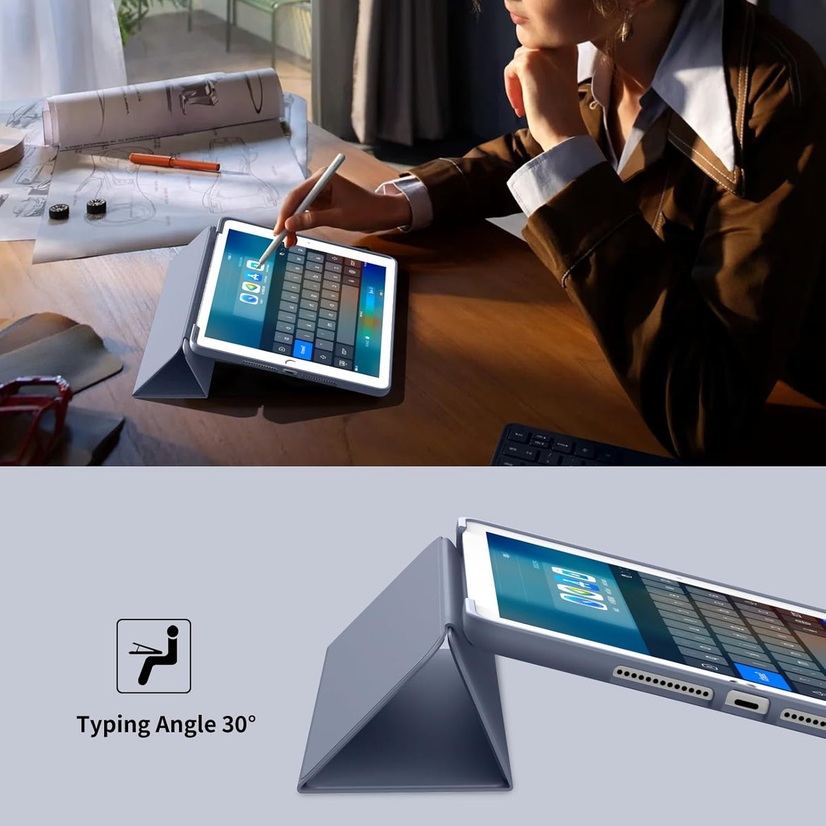 Apple iPad 10.2" WiFi 2019 (7. Gen.) Tablethoes - Licht Grijs - Smart Cover
