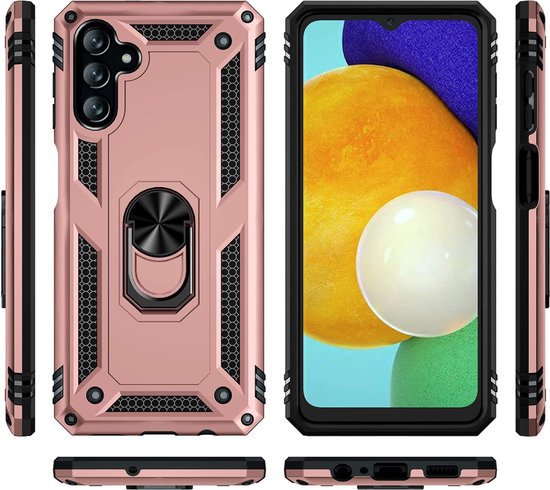 Samsung Galaxy A04s Hoesje - Roségoud - Armor Kickstand Back Cover