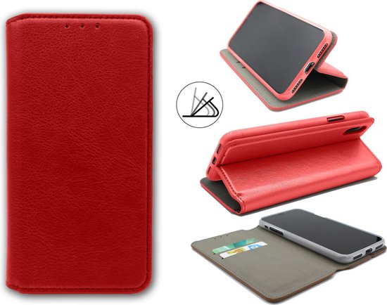 Samsung Galaxy A71 Hoesje - Rood - Luxe Kunstlederen Portemonnee Bookcase