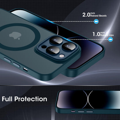 iPhone 15 Pro Max Hoesje - Blauw - Matte Armor MagSafe Back Cover