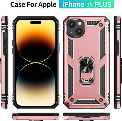 Apple iPhone 15 Plus Case - Rose Gold - Armor Kickstand Back Cover