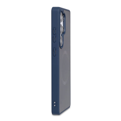 Samsung Galaxy S24 Ultra Hoesje - Blauw - Carbon MagSafe Back Cover
