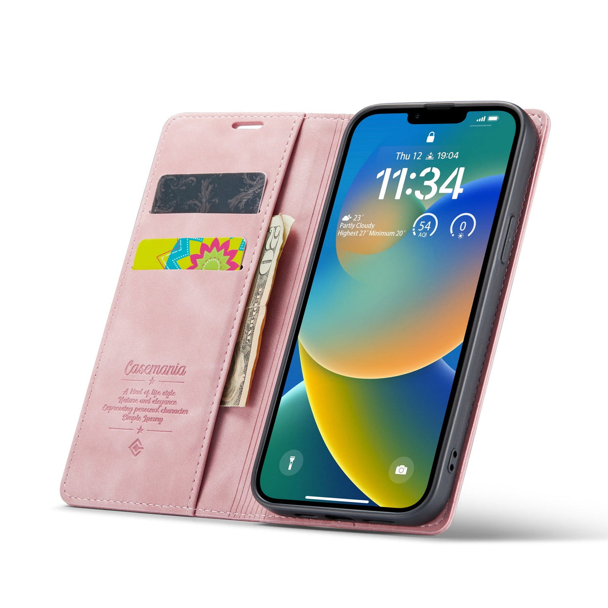 iPhone 15 Hoesje - Pale Pink - Dunne Bookcase