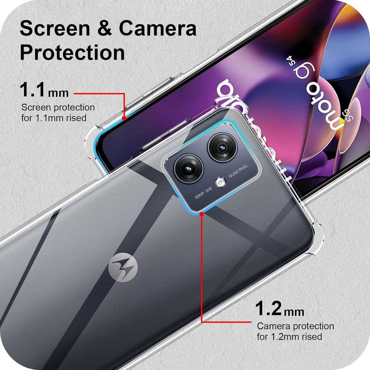 Motorola Moto G54 Hoesje - Transparant - Anti-Shock Back Cover