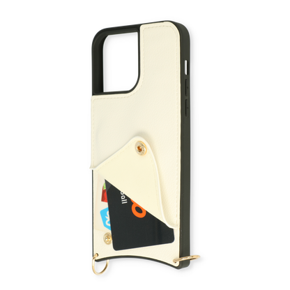 Apple iPhone 14 Pro Max Hoesje - Wit - Back Cover met Pols Bandje en Telefoonkoord