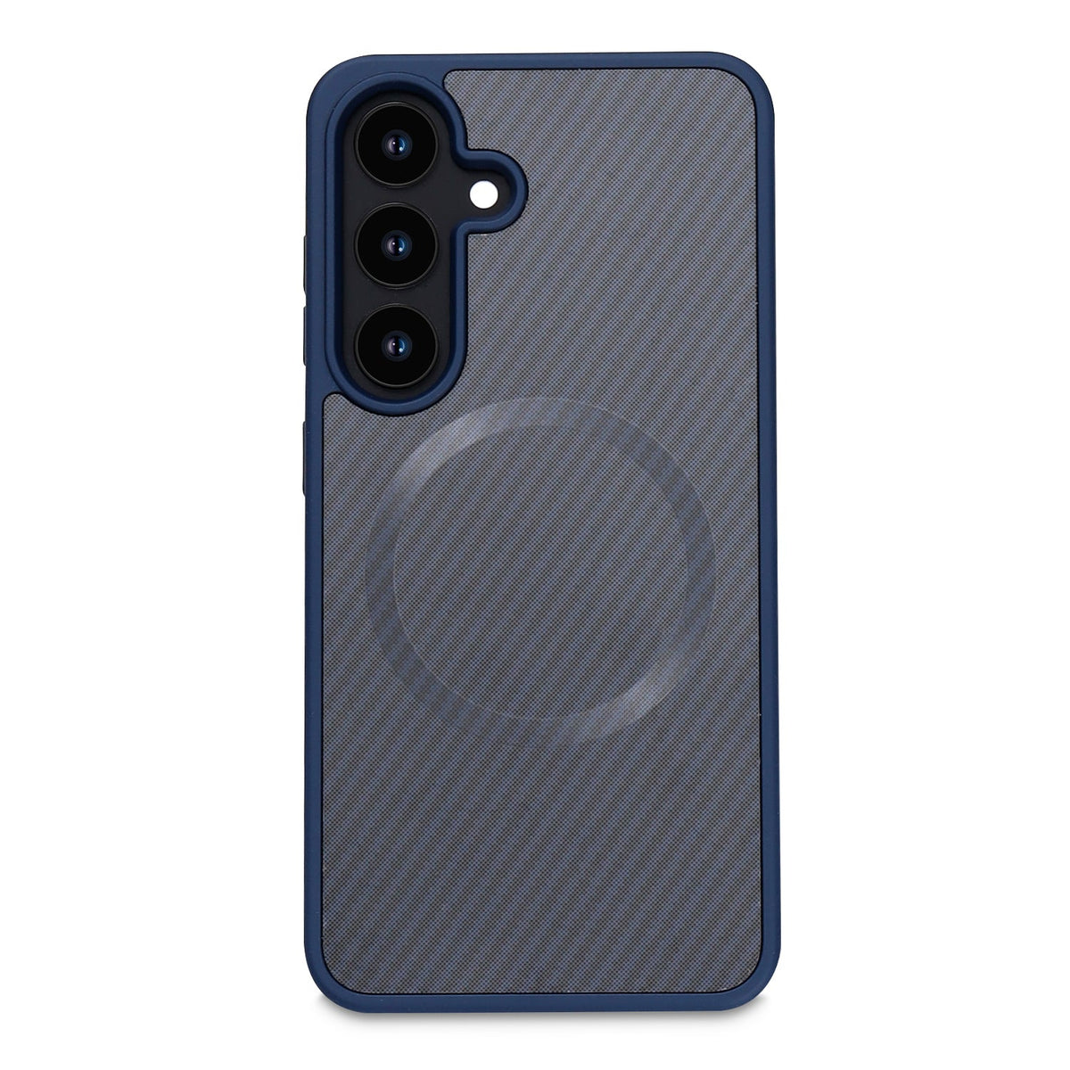 Samsung Galaxy S25 Hoesje - Blauw - Carbon MagSafe Back Cover