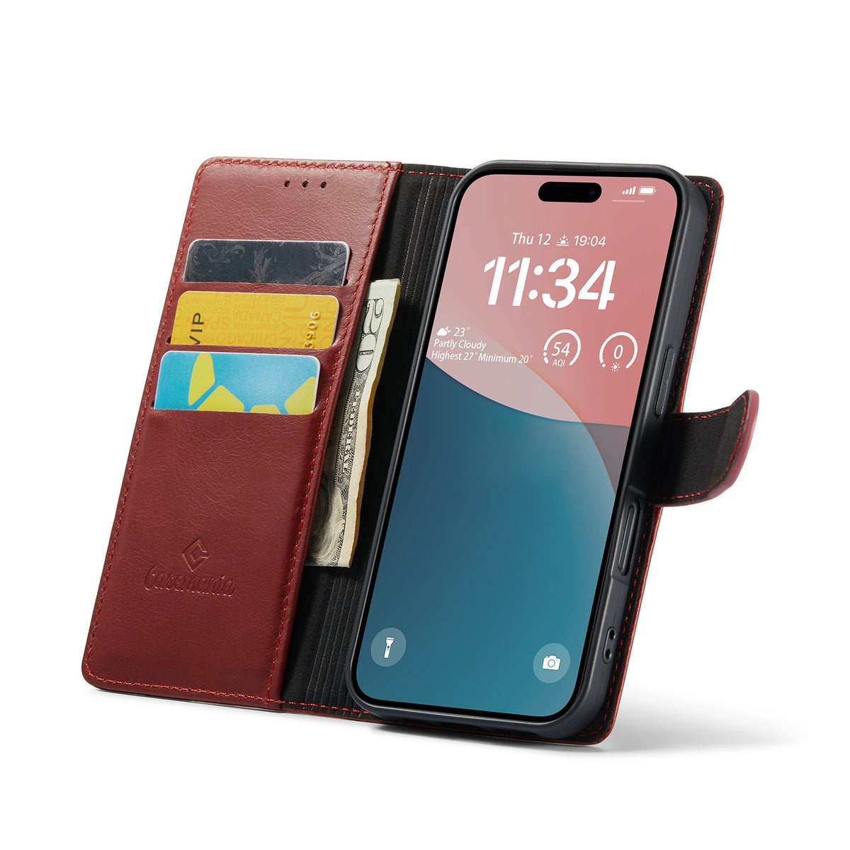 iPhone 16 Hoesje - Bruin - Leather Bookcase