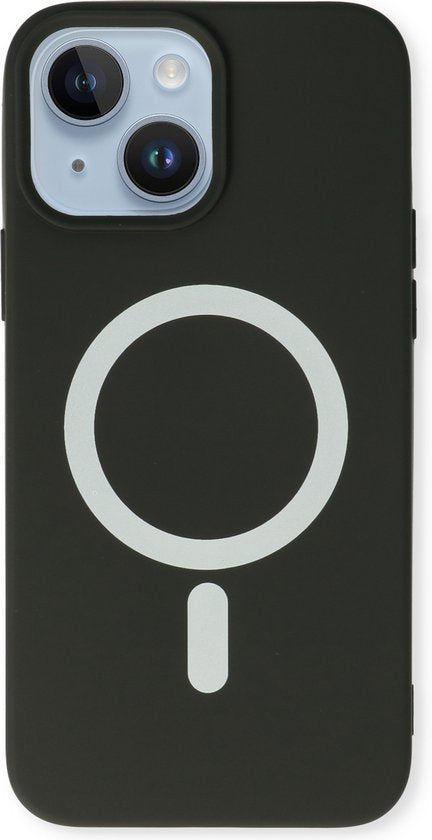 iPhone 14 Hoesje - Zwart - Magnetische Siliconen Back Cover