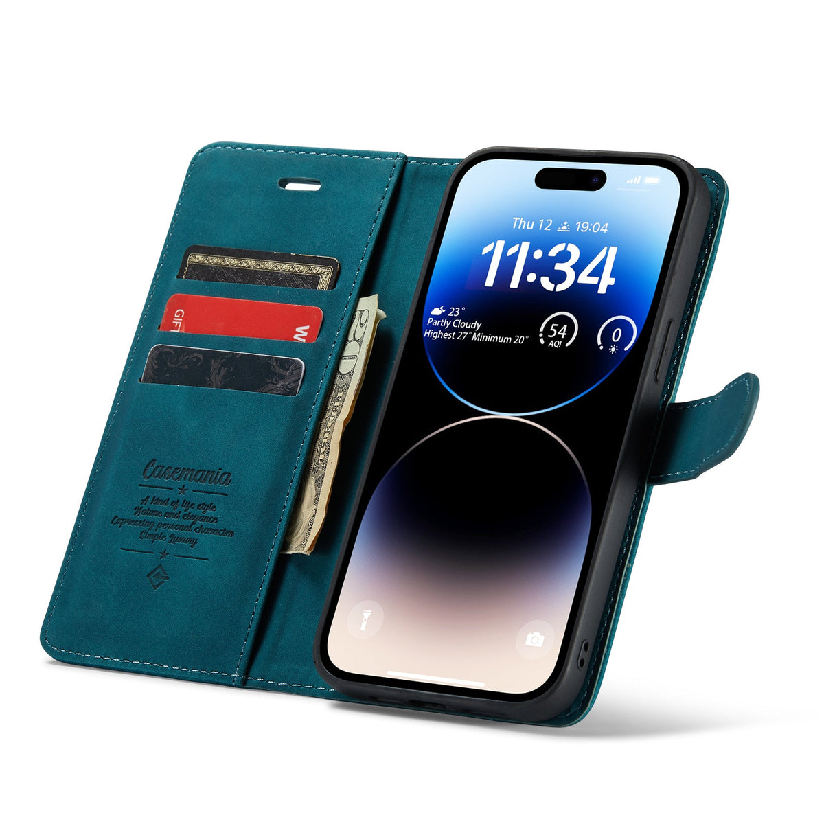 Apple iPhone 15 Pro Hoesje - Emerald Green - 2 in 1 Bookcase