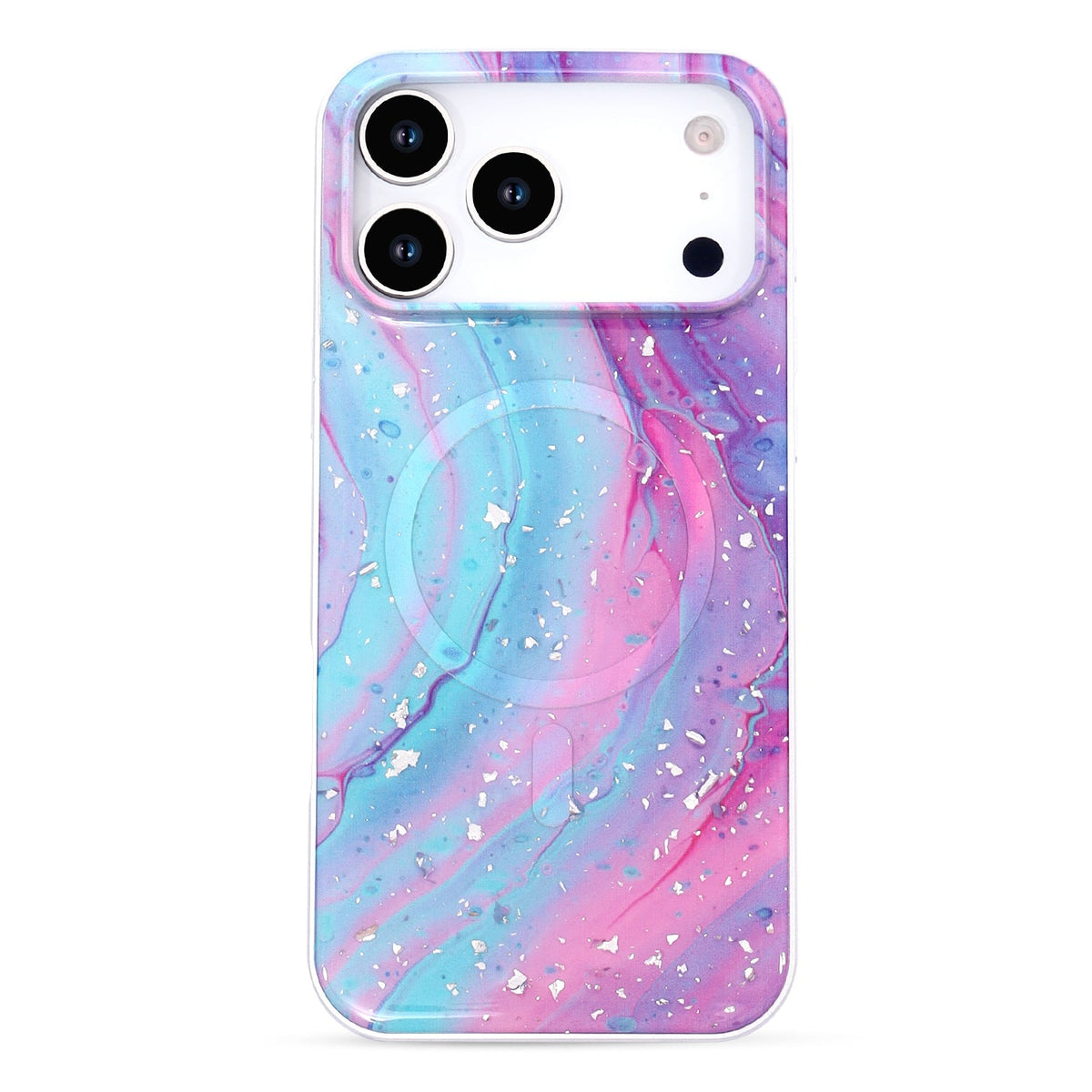Apple iPhone 17 Pro Max Hoesje - Unicorn - Marmer Glitter MagSafe Back Cover