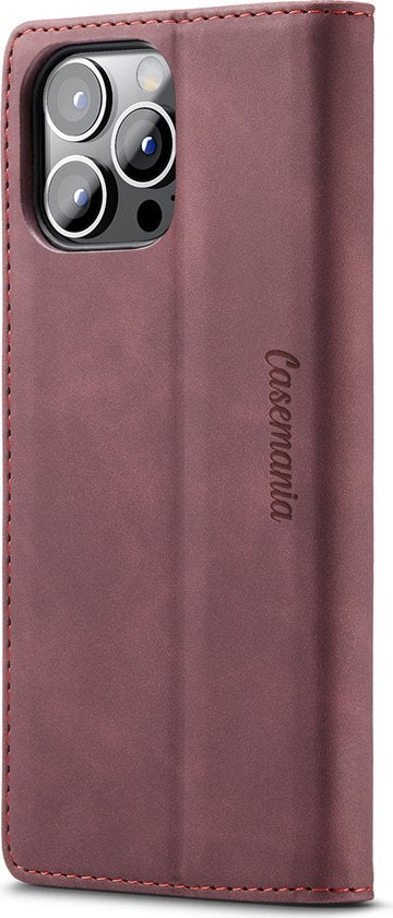 Apple iPhone 12 Pro Max Hoesje - Bordeaux Red - Dunne Bookcase