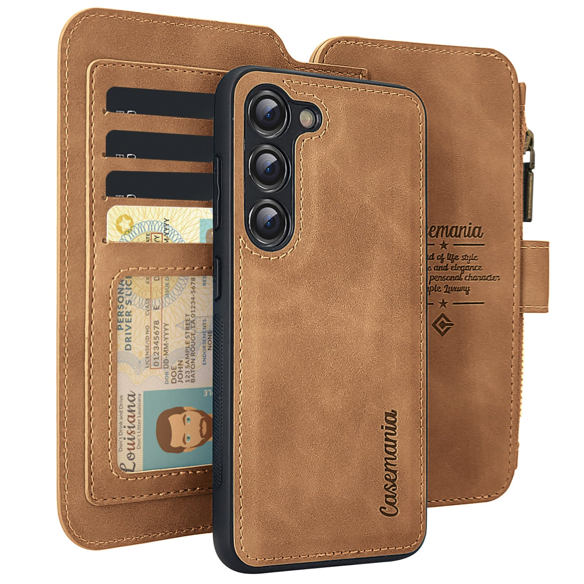 Samsung Galaxy A35 5G Hoesje - Sienna Brown - 2 in 1 Bookcase met Rits