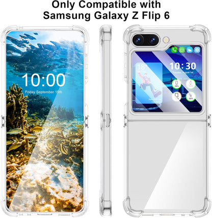 Samsung Galaxy Z Flip 6 Hoesje - Transparant - Anti-Shock Back Cover met Buckle Aansluiting