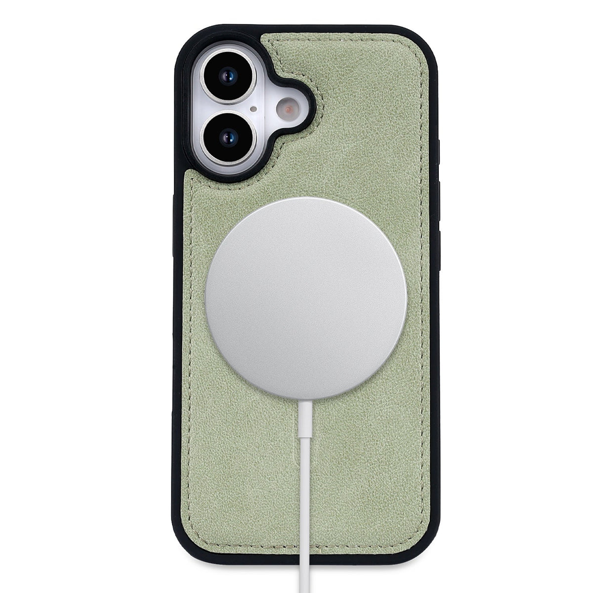 iPhone 15 Hoesje - Matcha Green - 2 in 1 Lederlook Bookcase