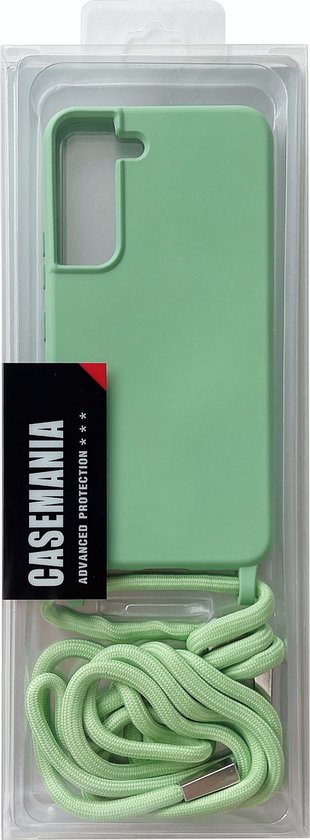 Samsung Galaxy S22 Plus Hoesje - Licht Groen - Siliconen Back Cover met Telefoonkoord