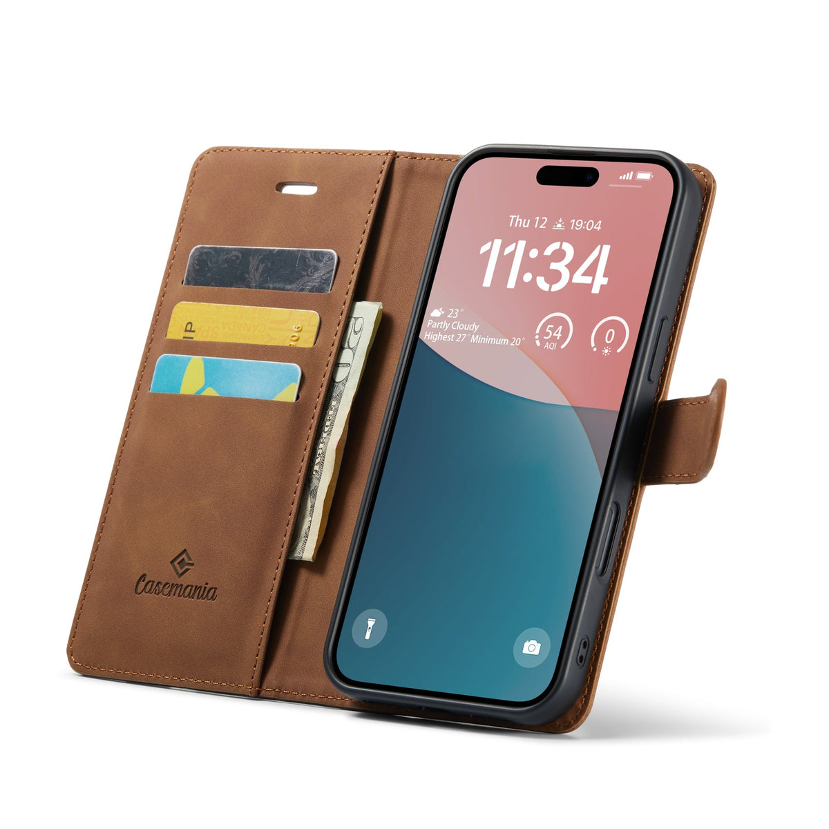 Apple iPhone 16 Plus Hoesje - Sienna Brown - 2 in 1 Bookcase