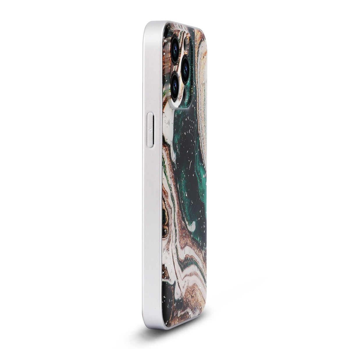 Apple iPhone 14 Pro Hoesje - Groen - Marmer Glitter MagSafe Back Cover