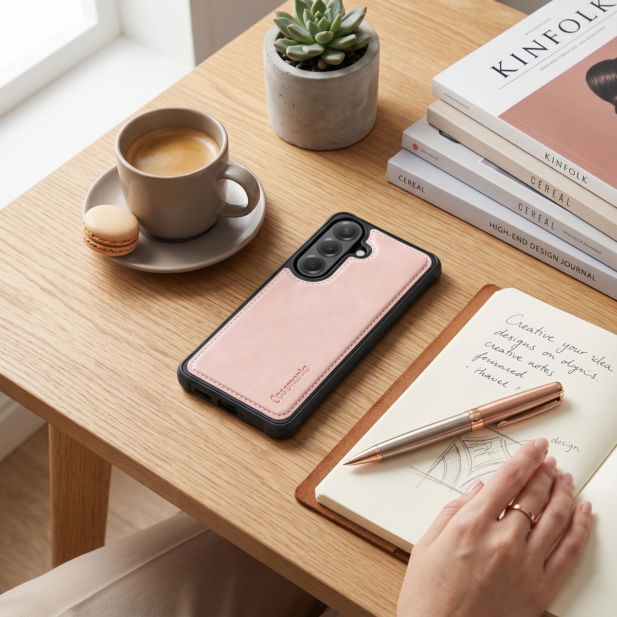 Samsung Galaxy A25 Hoesje - Pale Pink - Kunstlederen Back Cover