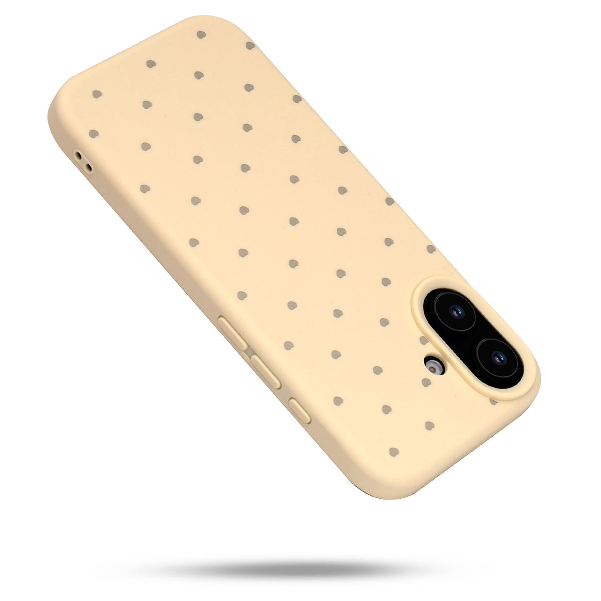 iPhone 16 Hoesje - Geel - Hartjes Back Cover
