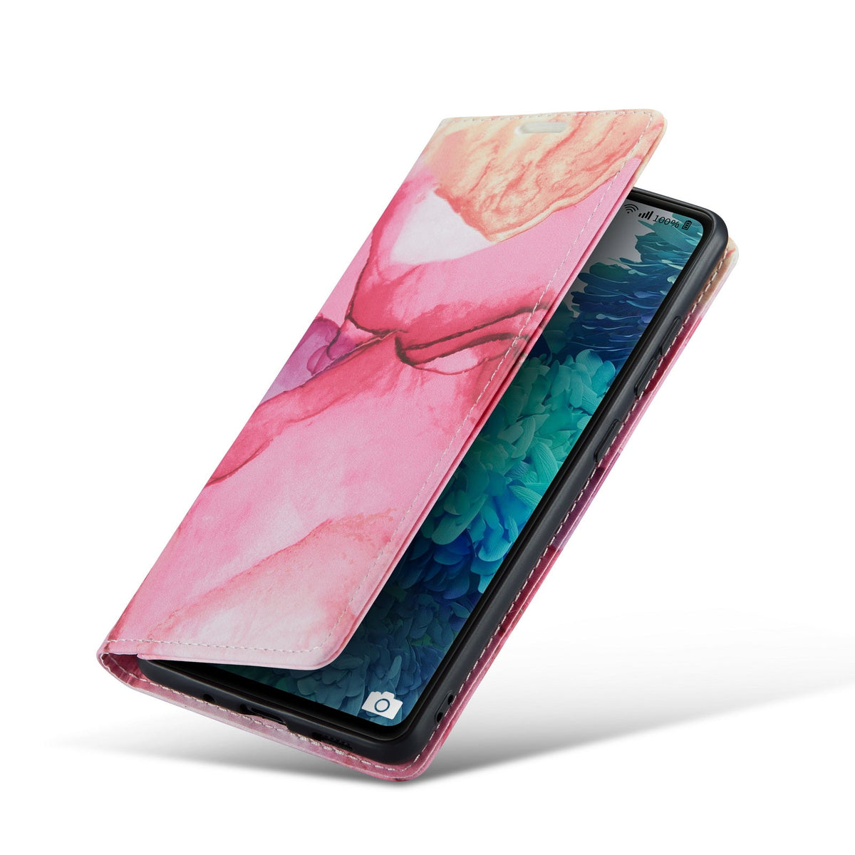 Samsung Galaxy S20 FE Hoesje - Pink Rhodonite - Marmer Portemonnee Bookcase