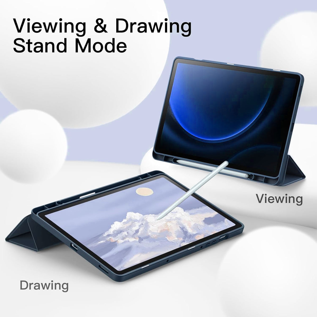 Samsung Galaxy Tab S10 FE Plus Tablet-Hülle - Dunkelblau - Smart Cover