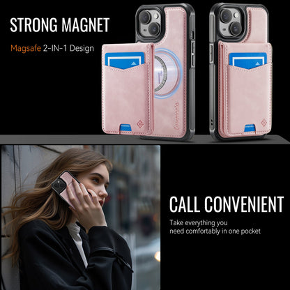 Apple iPhone 15 Case - Pale Pink - MagSafe Back Cover with Card Holder