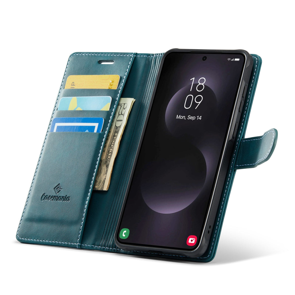 Samsung Galaxy S25 Edge Hoesje - Emerald Green - Luxe 2 in 1 MagSafe Bookcase