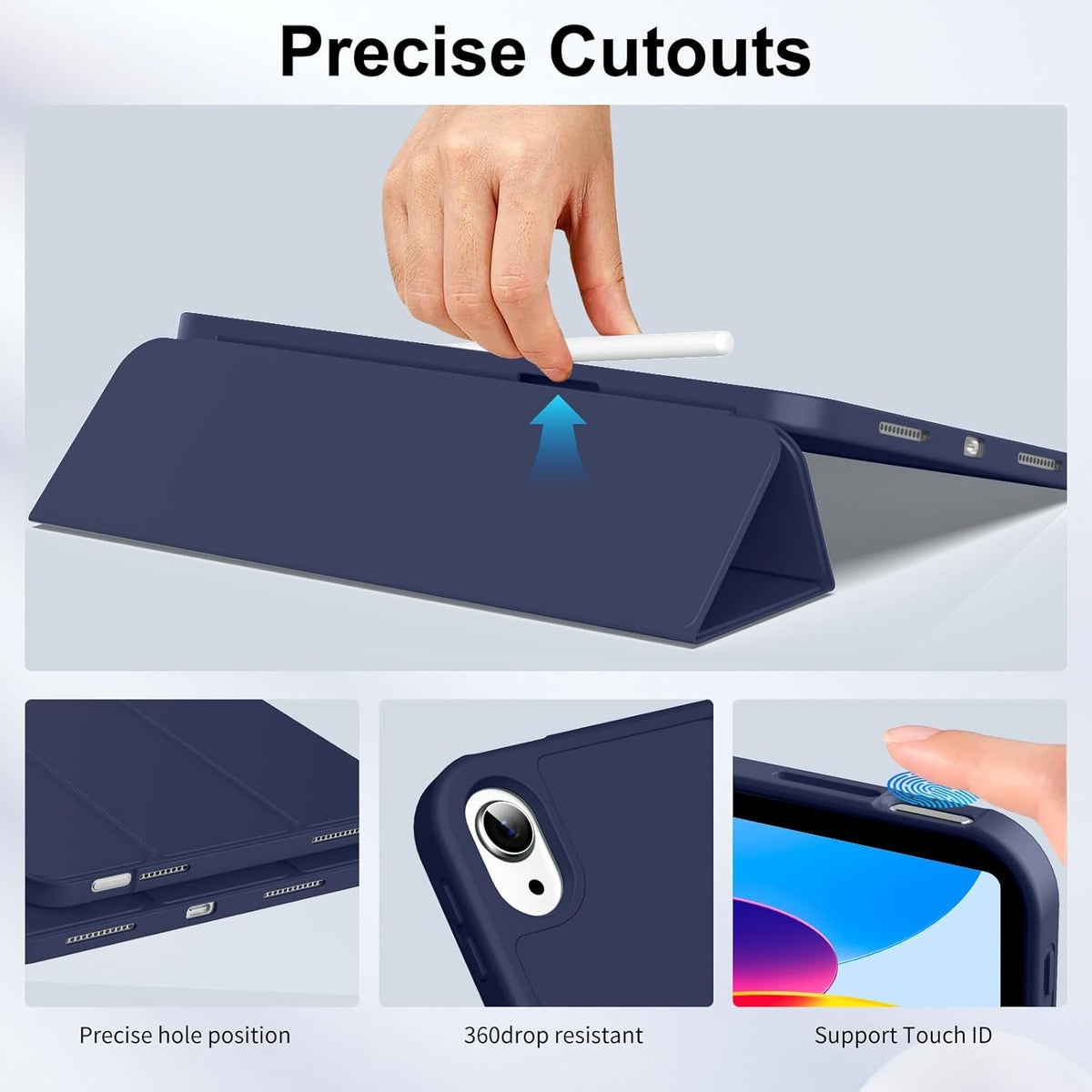 Apple iPad 2025 (11th Gen) Tablethoes - Donker Blauw - Pen Slot Smart Cover