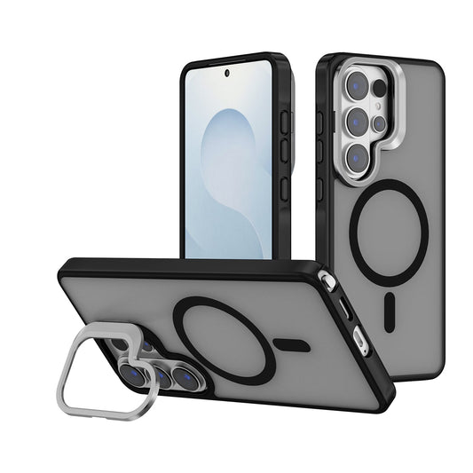 Samsung Galaxy S26 Ultra Case - Black - Matte Bumper Lens Kickstand Back Cover