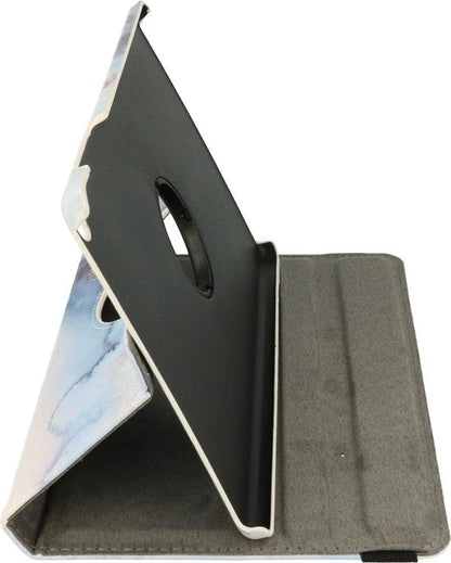 Samsung Galaxy Tab A7 Lite Tablethoes - Marmer Blauw - Draaibare Bookcase