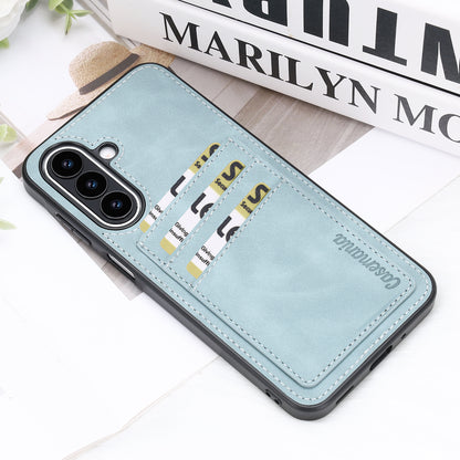 Samsung Galaxy S26 FE Hoesje - Aqua Blue - Kunstleren Back Cover met Pasjeshouder