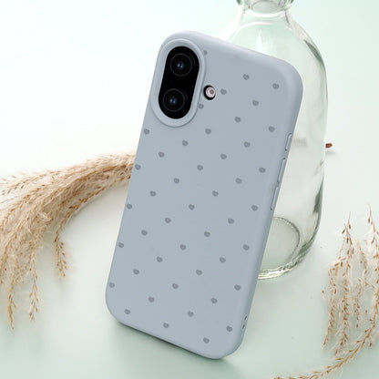 iPhone 17 Hoesje - Blauw - Hartjes Back Cover