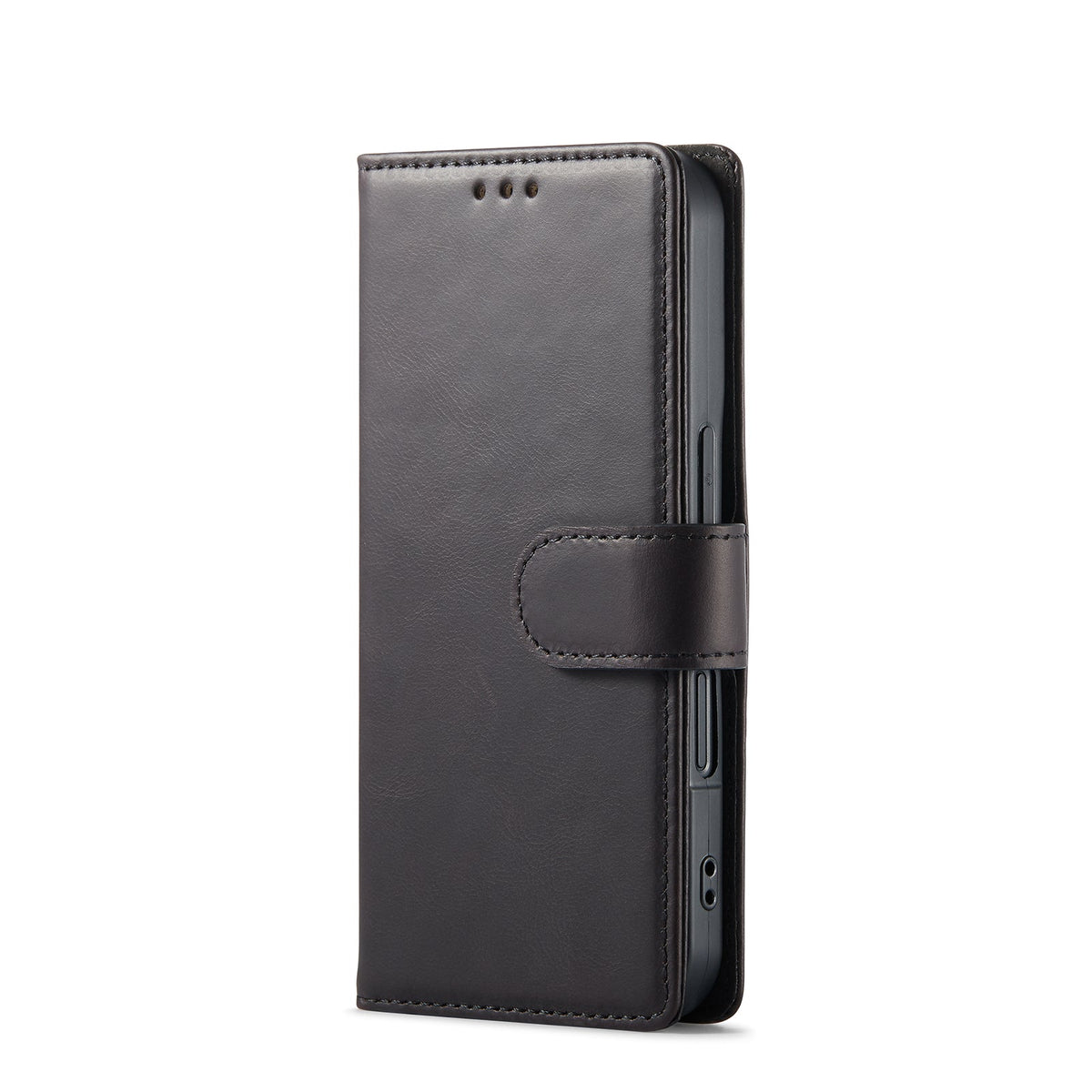 iPhone 16 Hoesje - Zwart - Leather Bookcase