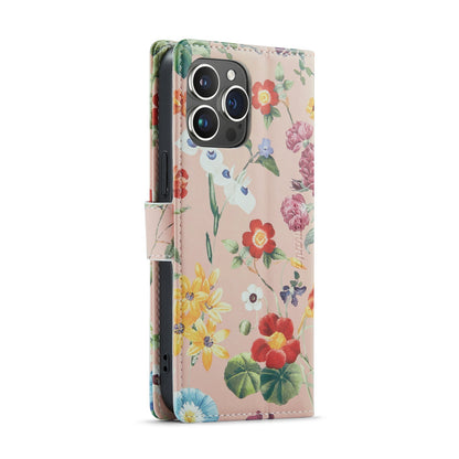 Apple iPhone 14 Pro Max Hülle - Blumen - Klapphülle mit Kartenfach und Print