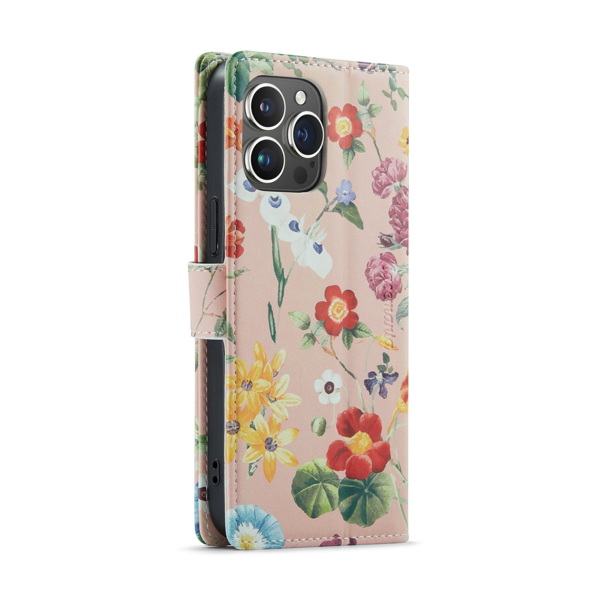 Apple iPhone 14 Pro Hülle - Blumen - Klapphülle mit Kartenfach und Print