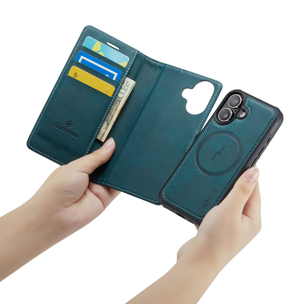 Apple iPhone 17 Hoesje - Emerald Green - Luxe 2 in 1 MagSafe Bookcase