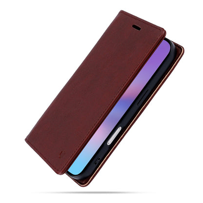 iPhone 16 Hoesje - Burgundy Red - Dunne Leather-look Back Cover