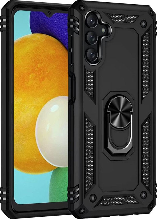 Samsung Galaxy A04s Hoesje - Zwart - Armor Kickstand Back Cover