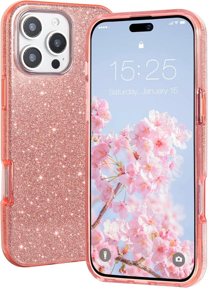 Apple iPhone 16 Pro Max Case - Pink - Glitter Back Cover