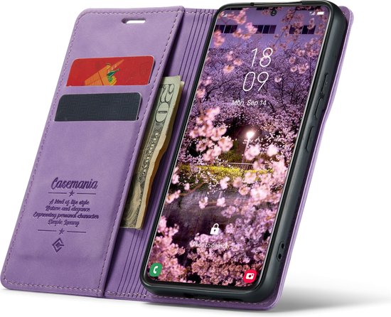 Samsung Galaxy S22 Plus Hoesje - Bright Lila - Dunne Bookcase