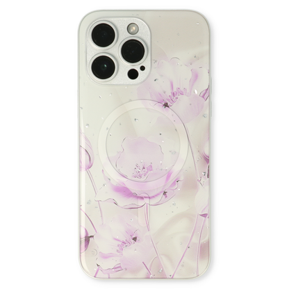 Apple iPhone 14 Pro Hülle - Lila - Silikon-Marmor-MagSafe-Backcover