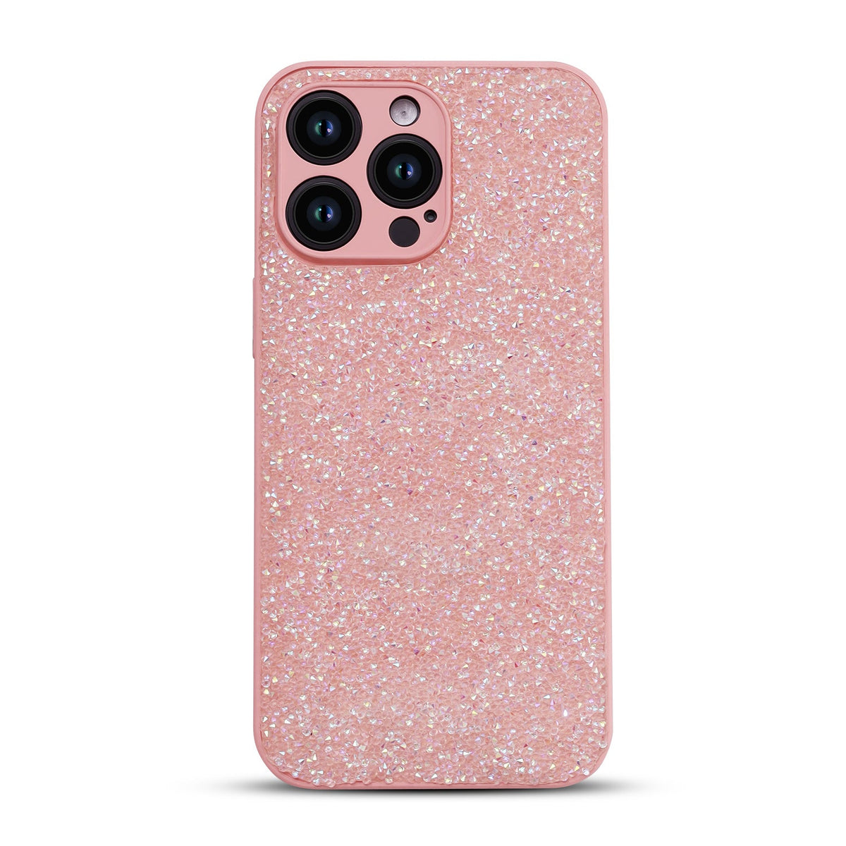 Apple iPhone 12 Pro Hoesje - Roze - Diamant Glitter Back Cover