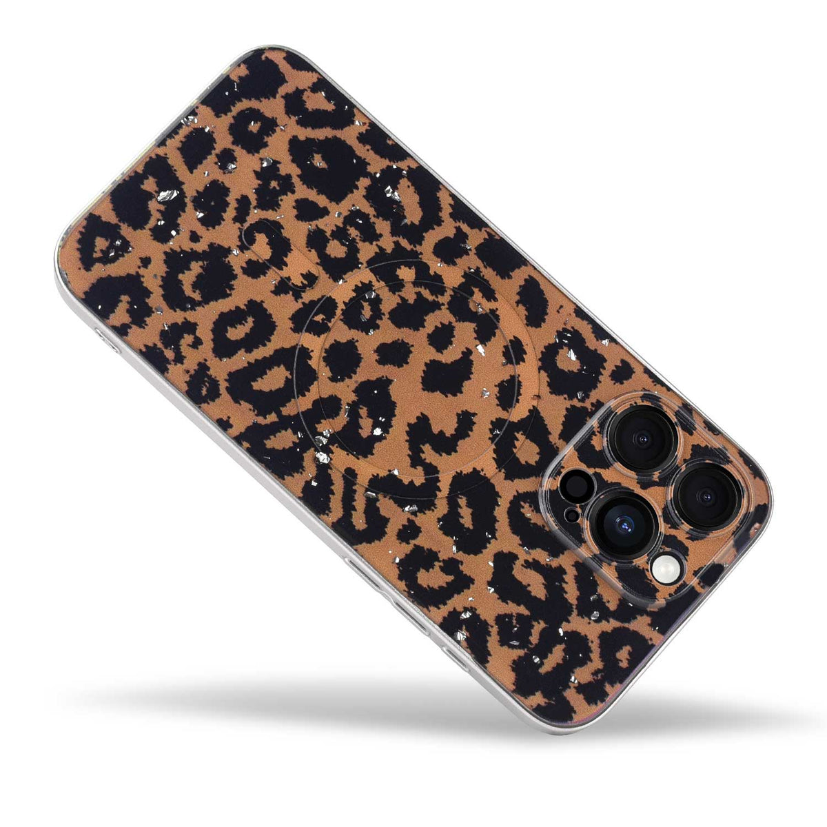 Apple iPhone 14 Pro Max Case - Orange - Glitter MagSafe Back Cover