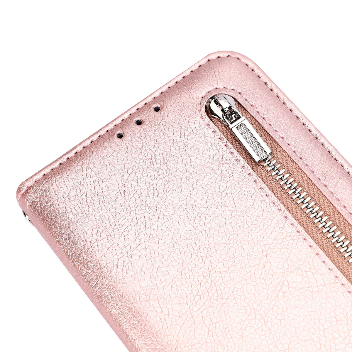 Samsung Galaxy S22 Hoesje - Rosegoud - Luxe Bookcase met Rits