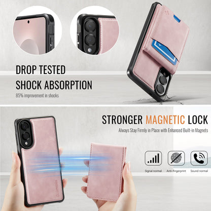 Samsung Galaxy S25 Edge Hoesje - Pale Pink - Back Cover met Pasjeshouder