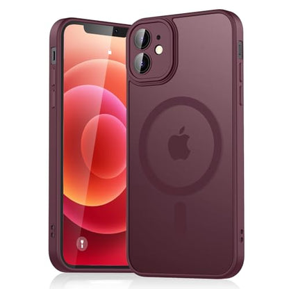 Apple iPhone 11 Hoesje - Bordeaux Rood - Matte Armor MagSafe Back Cover
